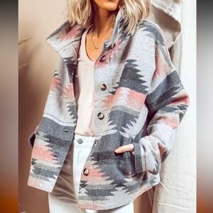 🌵Aztec/Tribal Pattern Western Jacket - Timeless Vintage Long Sleeve Jacket
